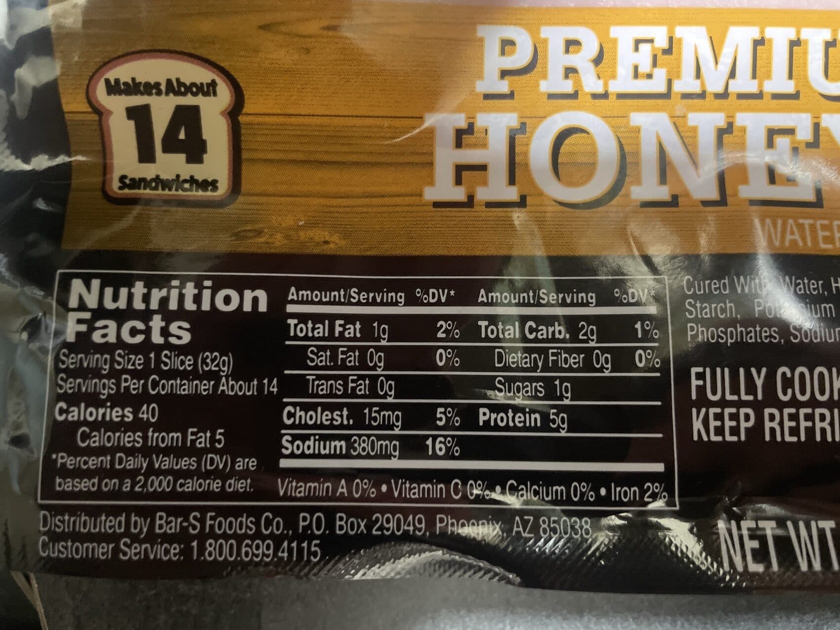 Bar-S Honey Premium Deli Ham packshot
