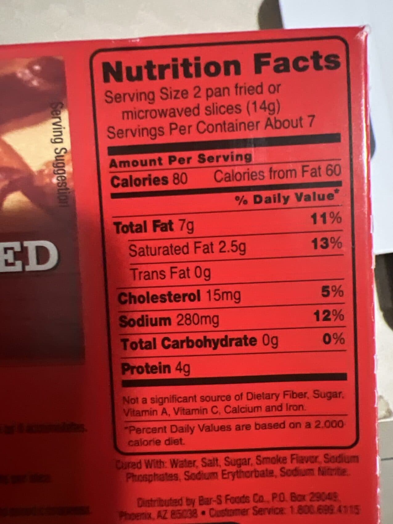 Bar S hardwood smoked Bacon packshot