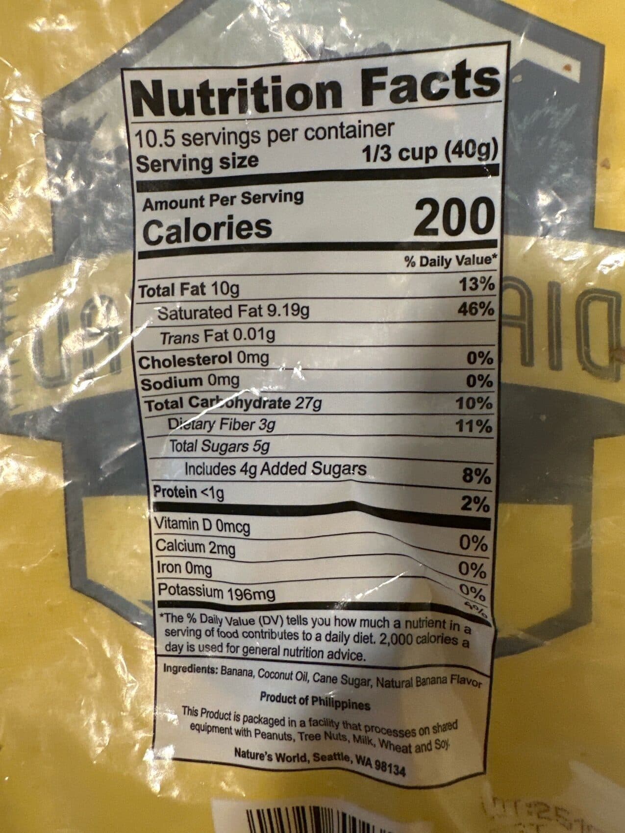 Hawaii's Natural Banana Chips packshot