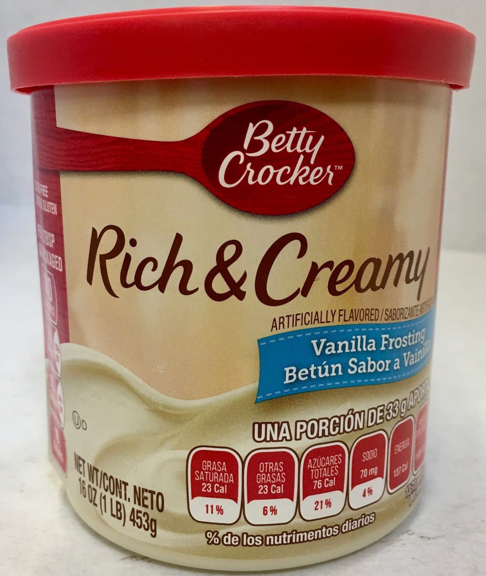 Betty crocker Rich & creamy vanilla frosting packshot