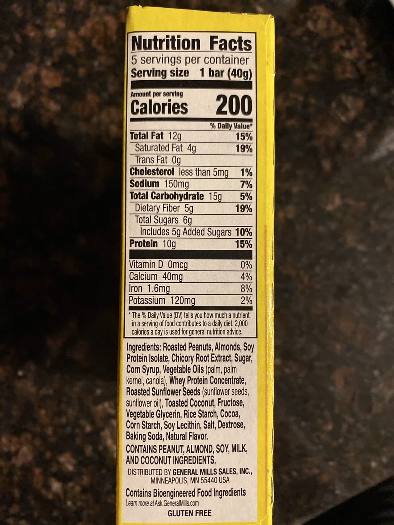 Nature Valley Protein Peanut, Almond, Dark Chocolate Chewy Bars packshot