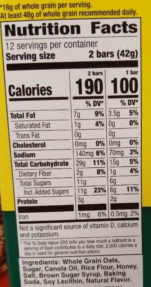 Nature valley crunchy granola bars packshot
