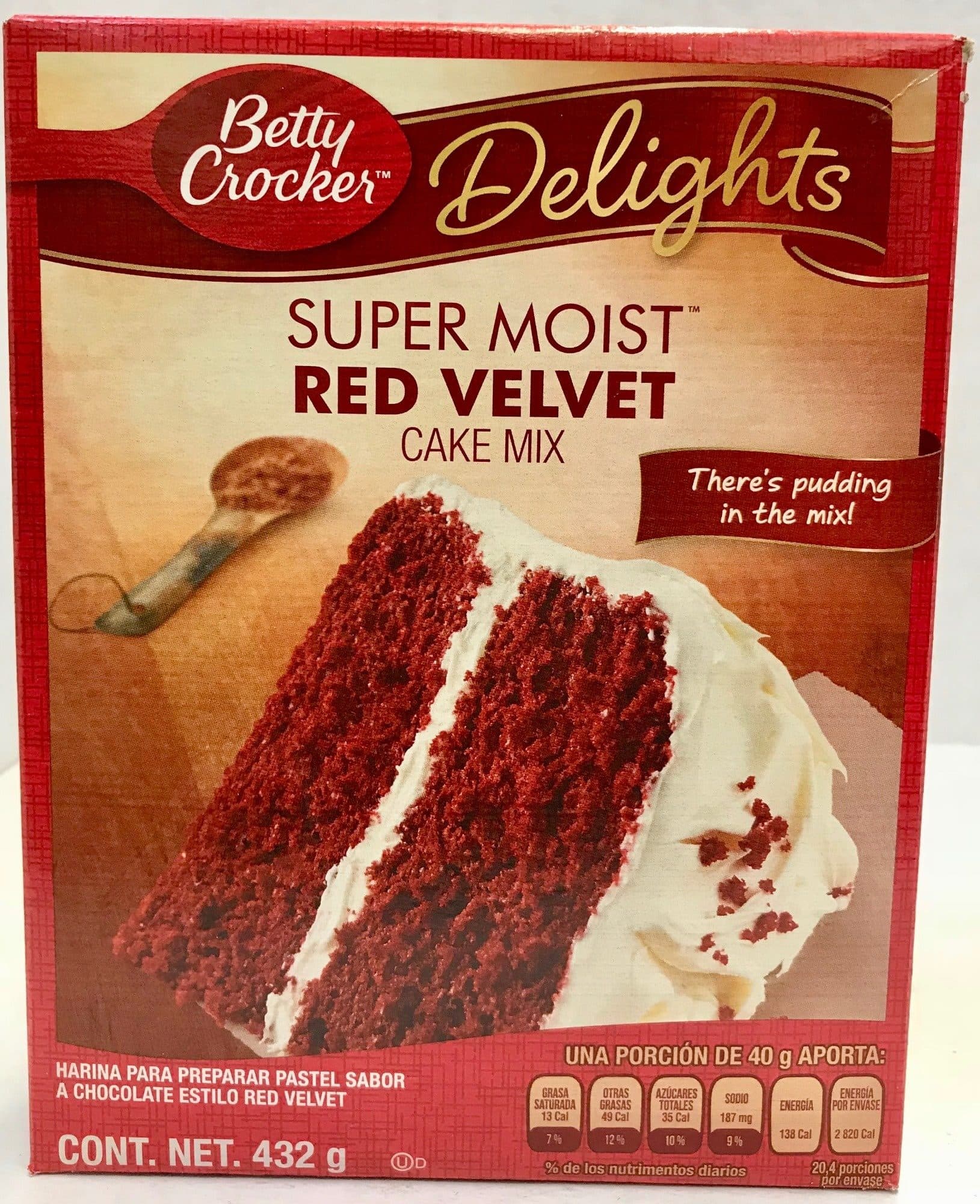 Betty crocker Harina para preparar pastel sabor a chocolate estilo red velvet packshot