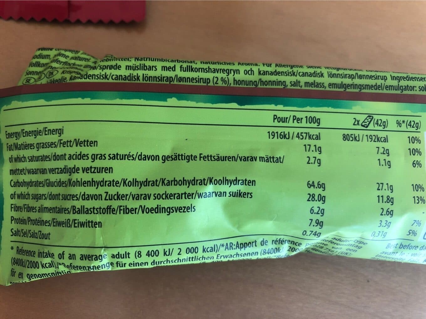 Nature Valley Crunchy Canadian Maple Syrup Cereal Bar packshot