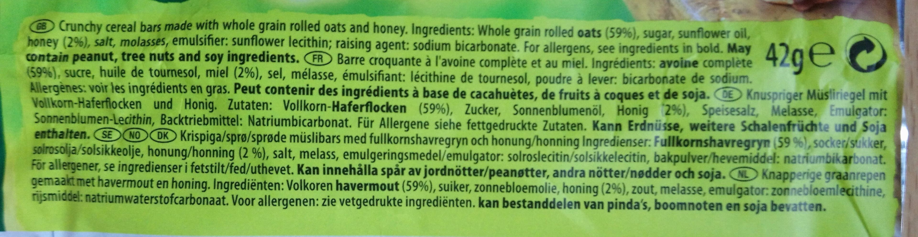 NATURE VALLEY NATURE VALLEY CRUNCHY OATS & HONEY packshot