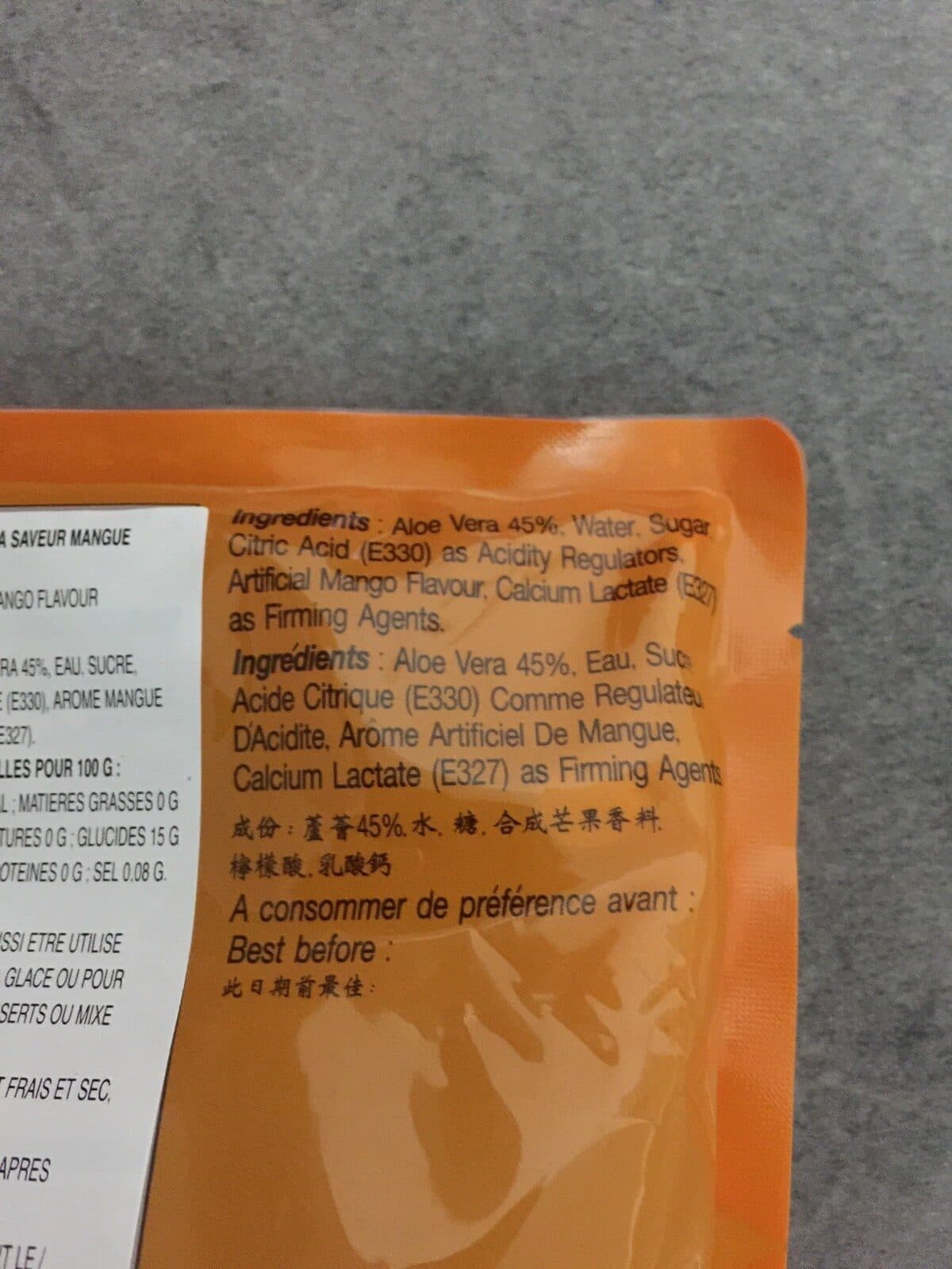 Open Food Facts Aloé Vera Dessert packshot