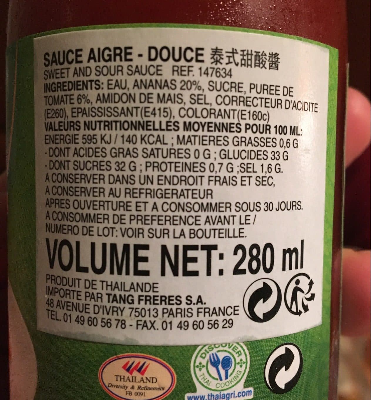 Aroy d Sauce Aigre Douce 280ML packshot