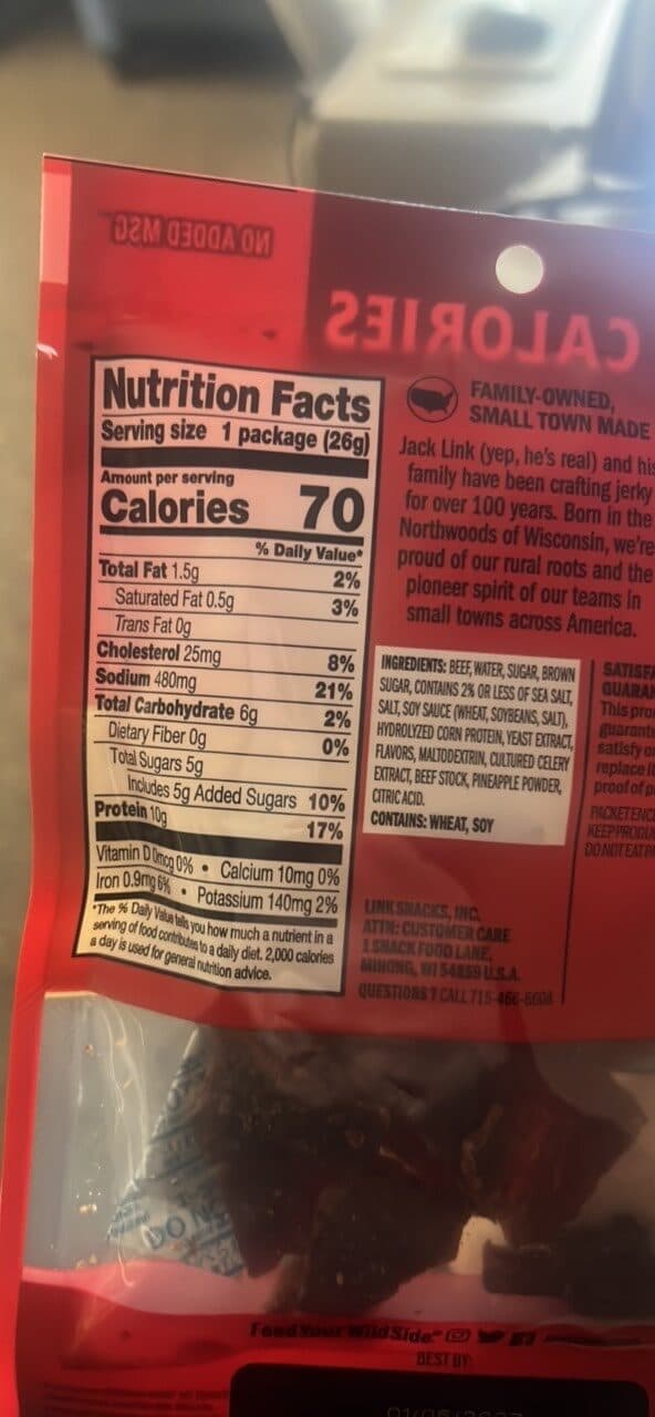 Jack Link's Beef Jerky Original packshot