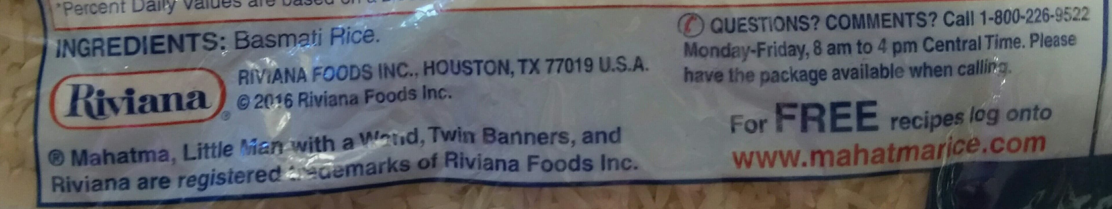 Mahatma Basmati Rice packshot