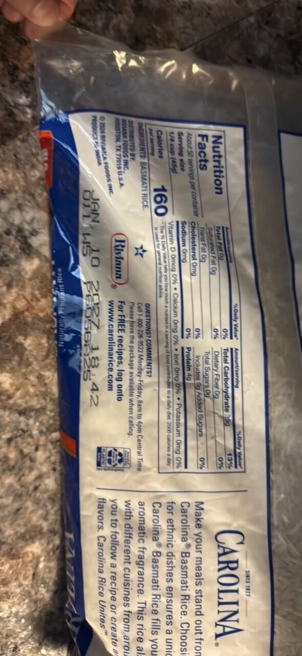 Carolina Basmati Rice packshot