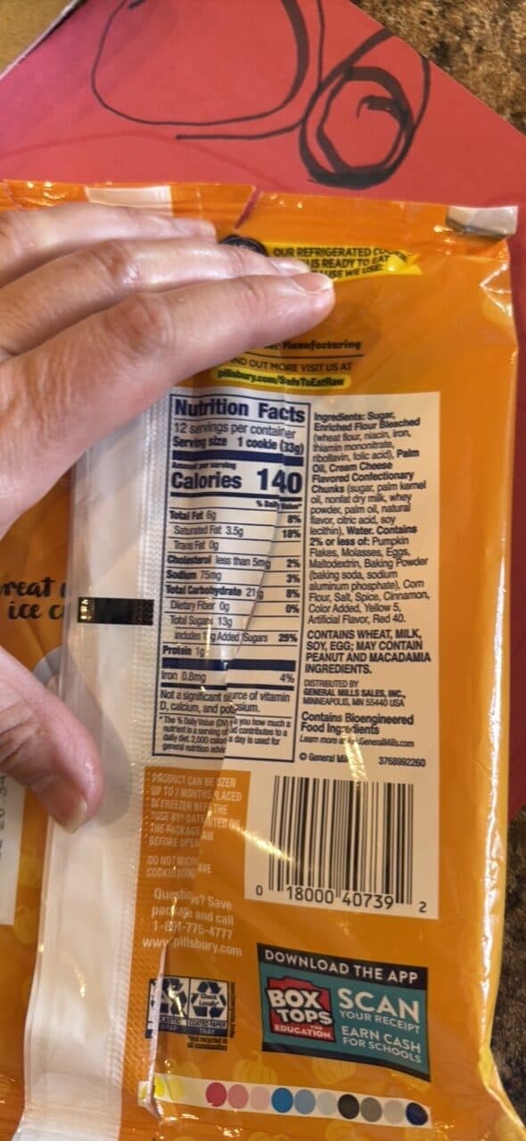 Pillsbury Pumpkin Cookie Dough packshot