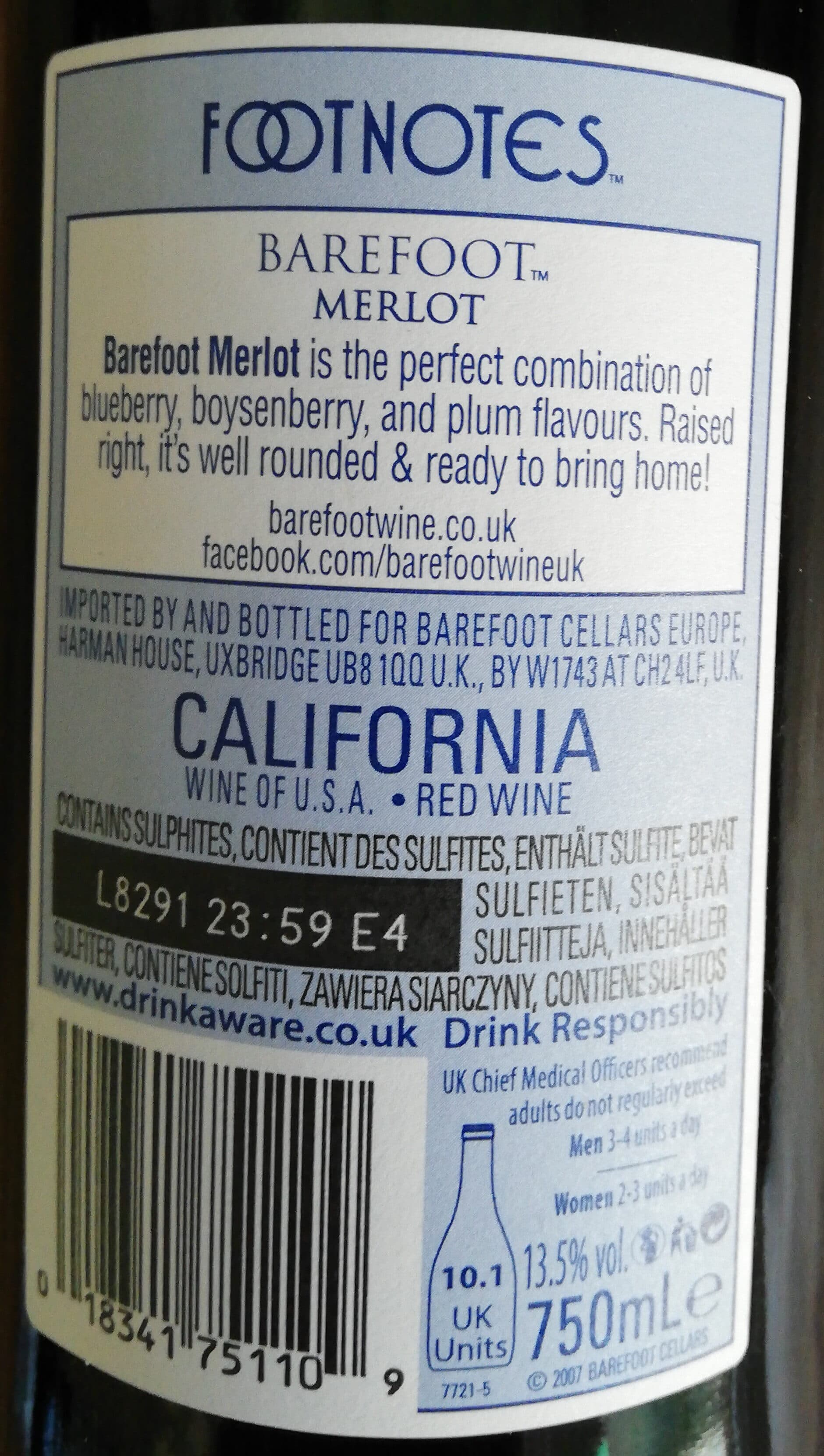 Barefoot Barefoot Merlot California packshot
