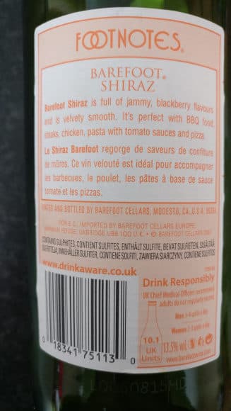 Barefoot Shiraz California packshot
