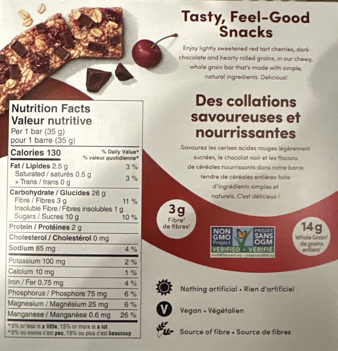 Kashi 🇺🇸Solana Beach California Cherry Dark Chocolate, Chewy whole-grain bars packshot