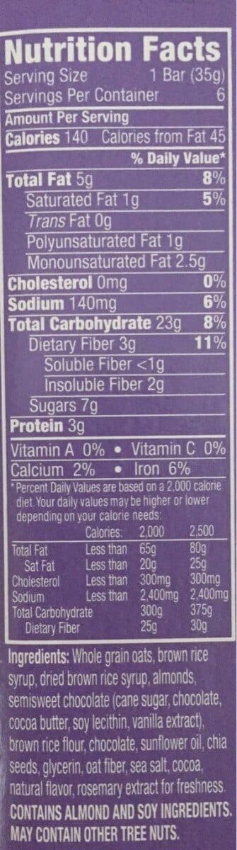 Kashi Chocolate Almond Sea Salt Chewy Granola Bar packshot