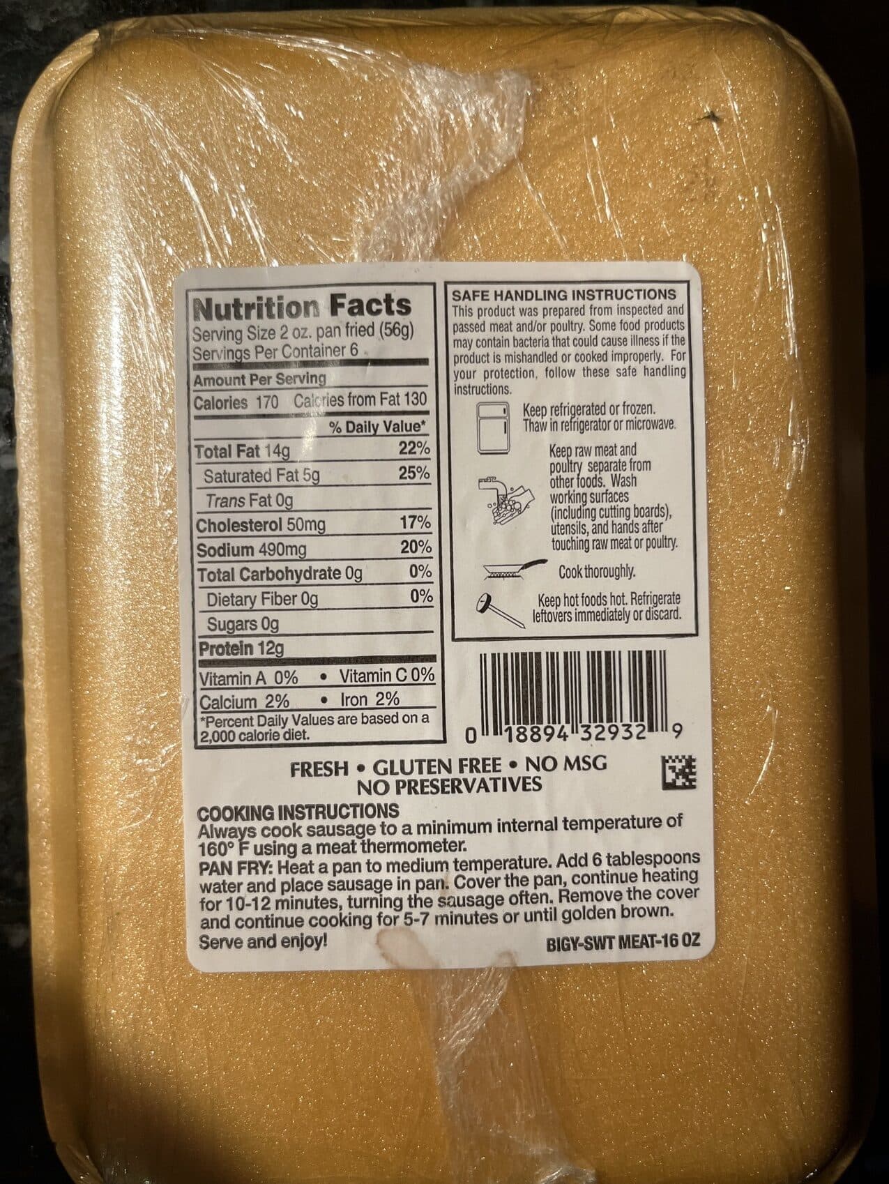 Big Y Sweet Italian Sausage packshot