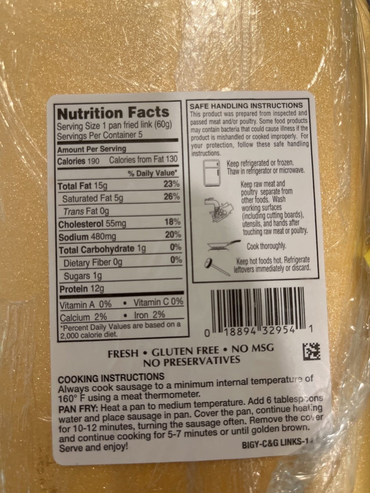 Big Y Italian Sausage packshot