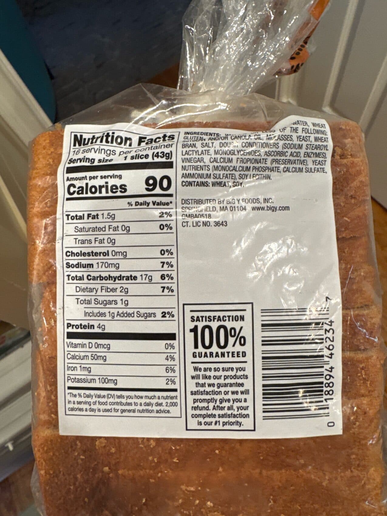 Big Y Old Fashioned Whole Wheat Bread packshot