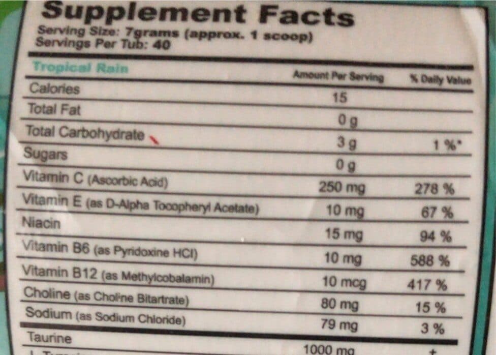 Open Food Facts G fuel Tropical Rain packshot