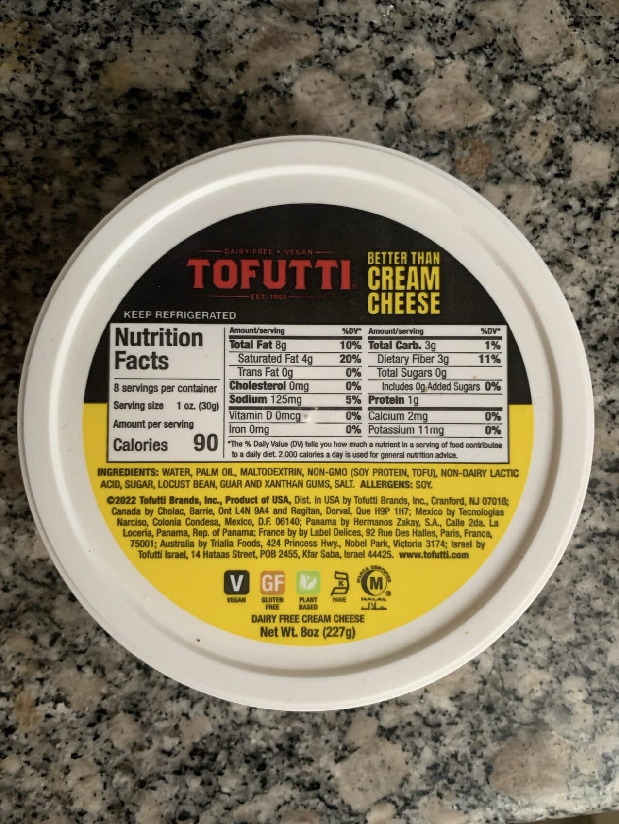 Tofutti Brands Inc. Imitation Cream Cheese packshot