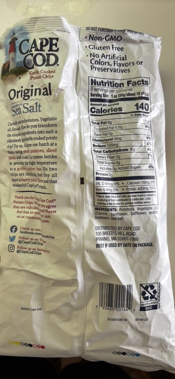 Cape Cod Original Sea Salt Kettle Cooked Potato Chips packshot