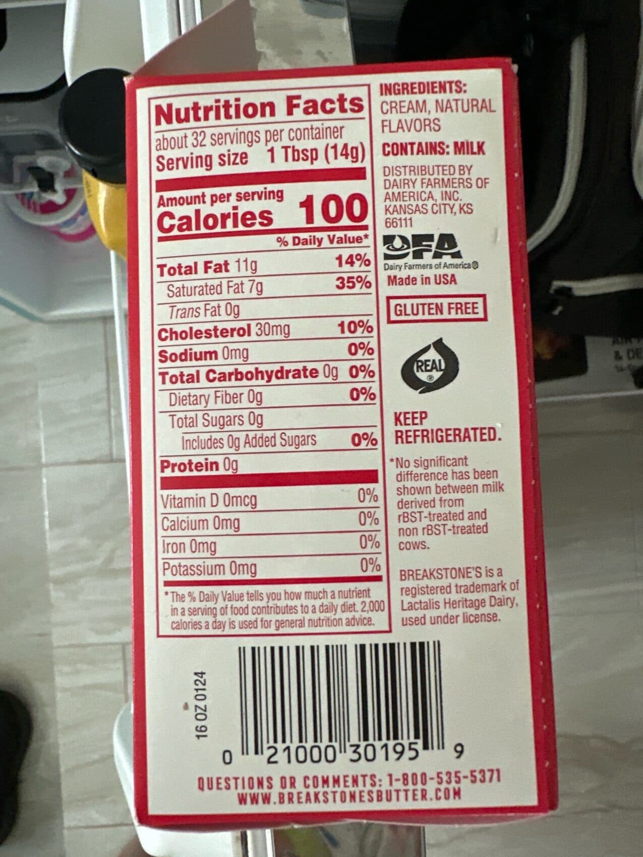 Breakstone's All Natural Unsalted Butter packshot