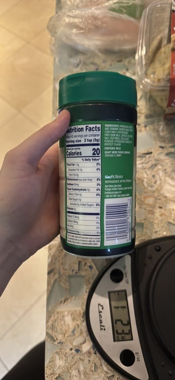 Kraft Parmesan & Romano Cheese packshot