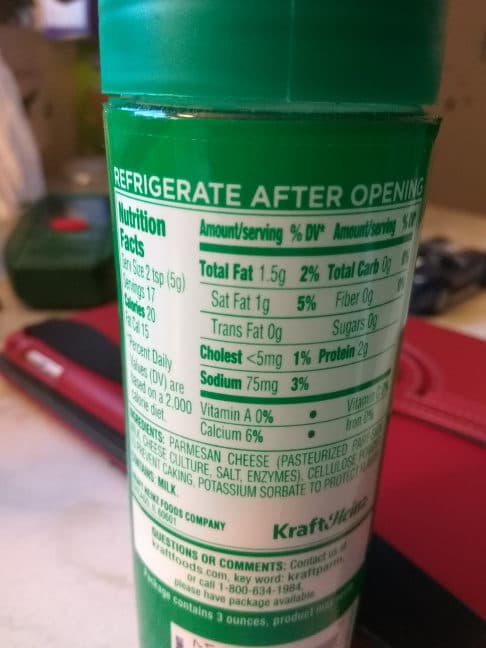 Kraft 100% Grated Parmesan Cheese packshot
