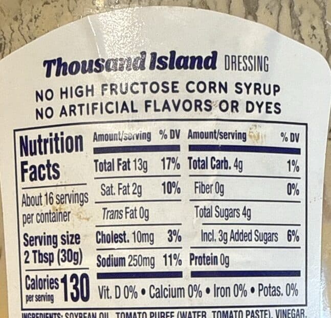 Kraft Thousand island dressing packshot