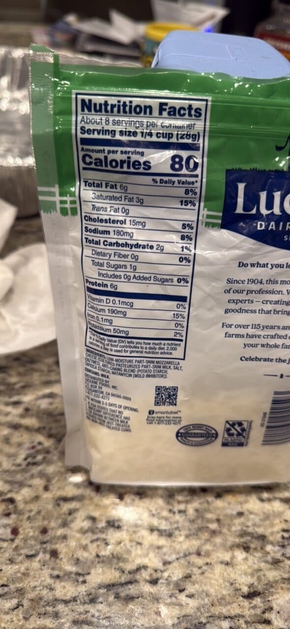 Lucerne Dairy Farms low-moisture part-skim Mozzarella cheese shredded packshot