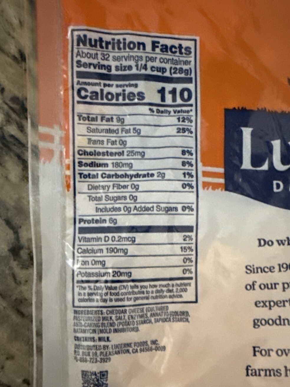 Lucerne Dairy Farms Medium Cheddar Cheese Shredded packshot