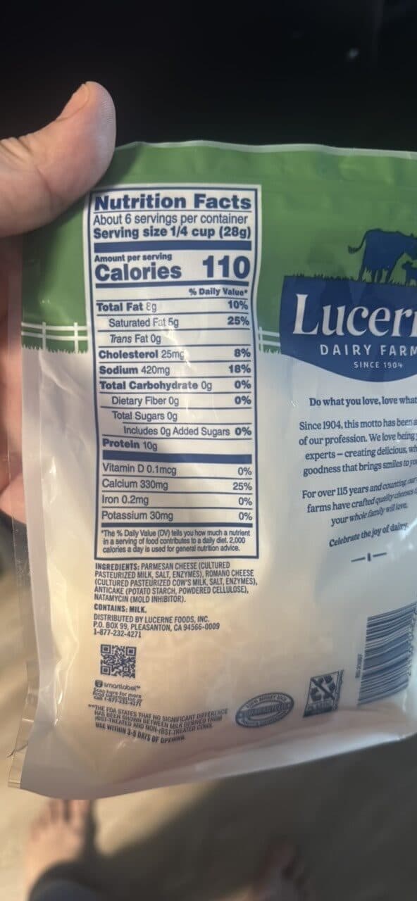 Lucerne Parmesan & Romano Cheese Blend packshot