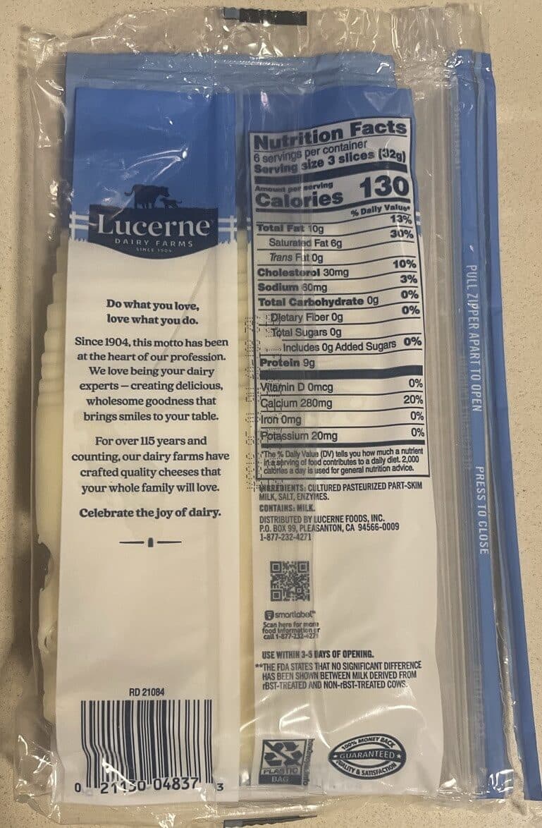 Lucerne Swiss Cheese packshot