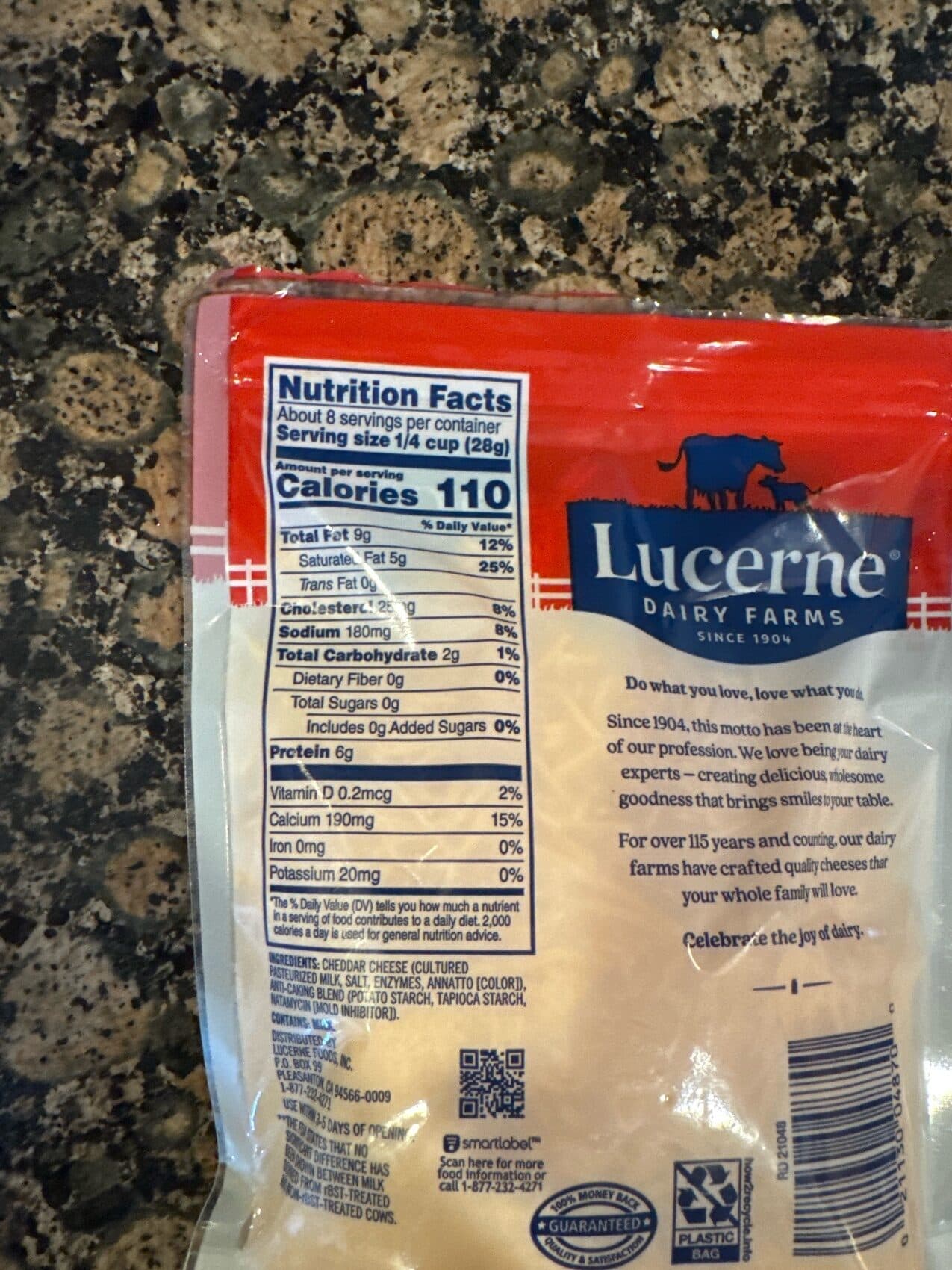 Lucerne Sharp Cheddar Cheese packshot