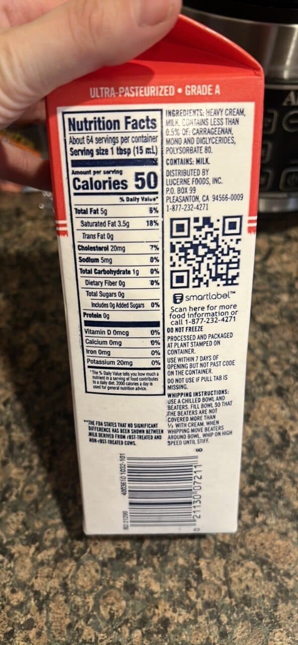 Lucerne Heavy Whipping Cream packshot