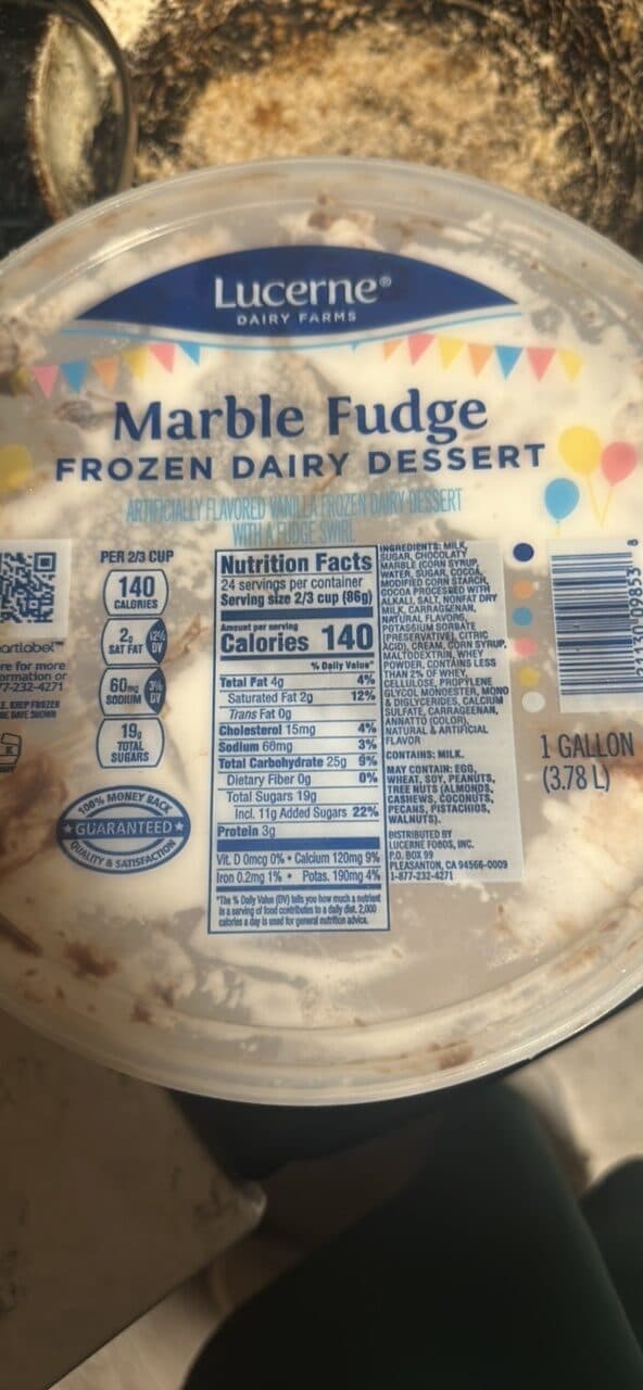 Lucerne Marble Fudge Frozen Dairy Dessert packshot