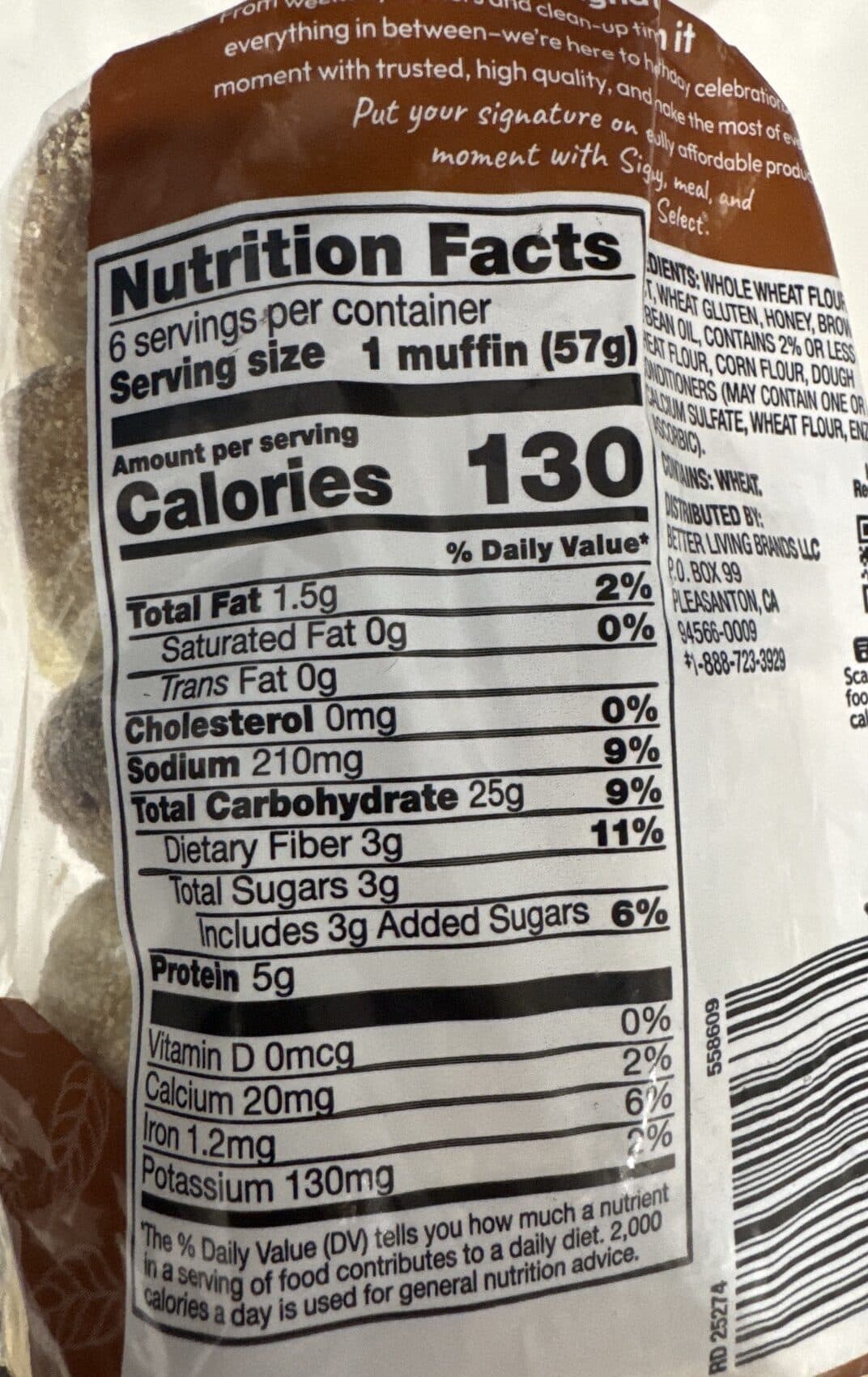 Safeway Kitchens Whole Wheat English Muffins packshot