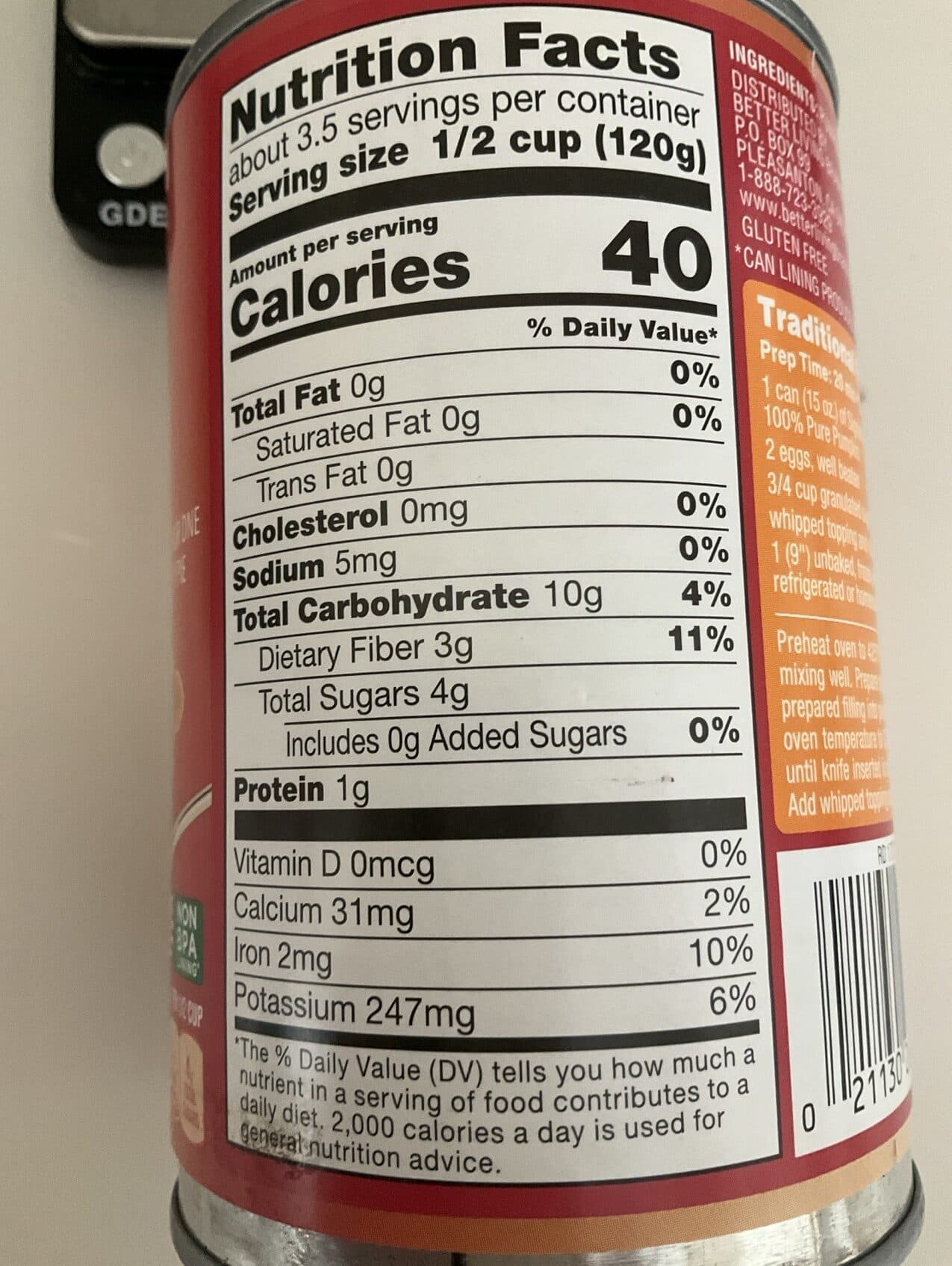 Safeway Inc. 100% Pure Pumpkin packshot