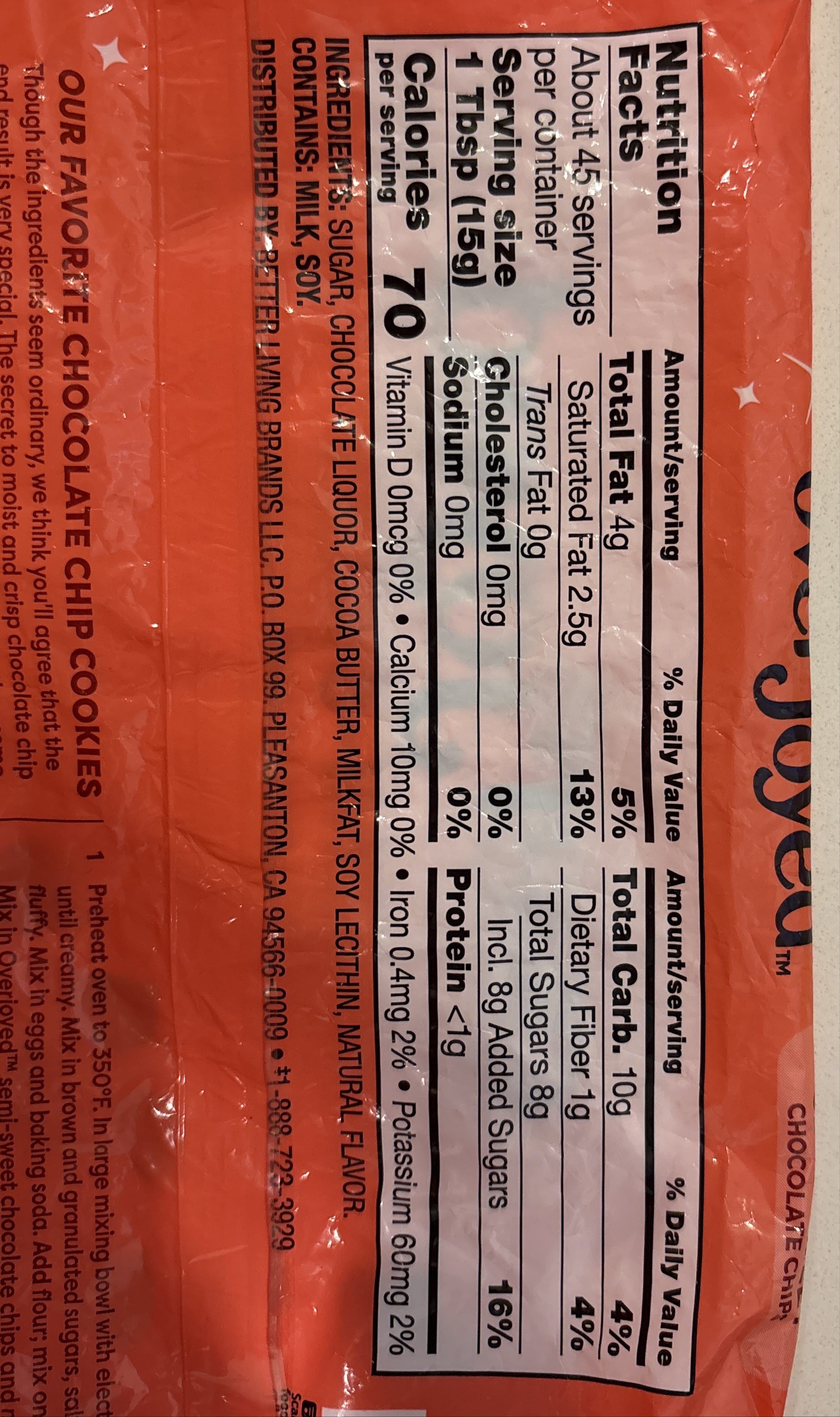 Overjoyed Chocolate chips packshot