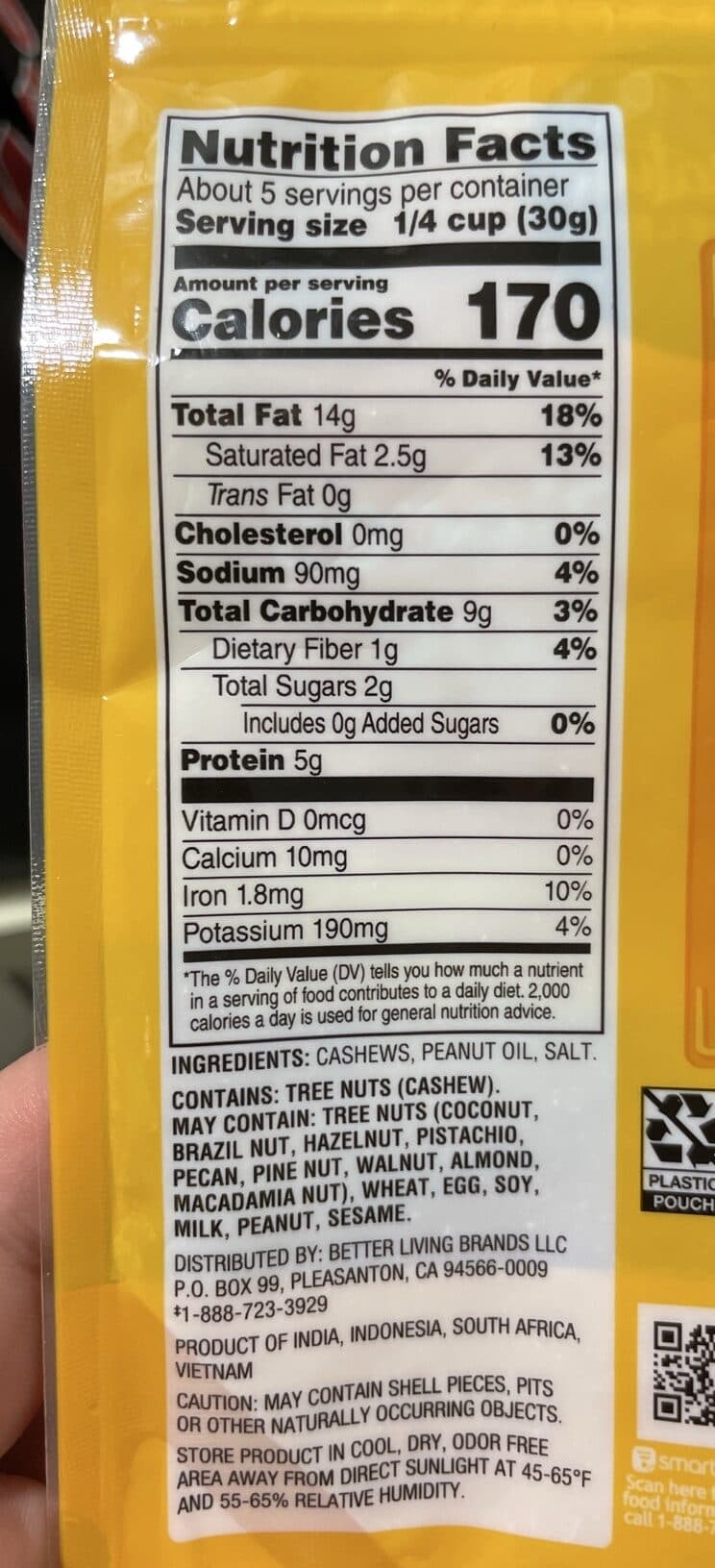 Safeway Inc. Cashews packshot