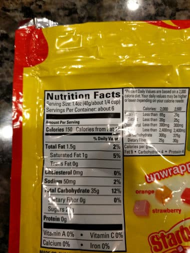 Starburst Mini Starburst Fruit Chews Original packshot