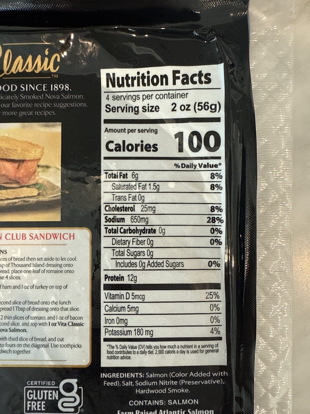 Vita Classic Atlantic Nova Salmon packshot