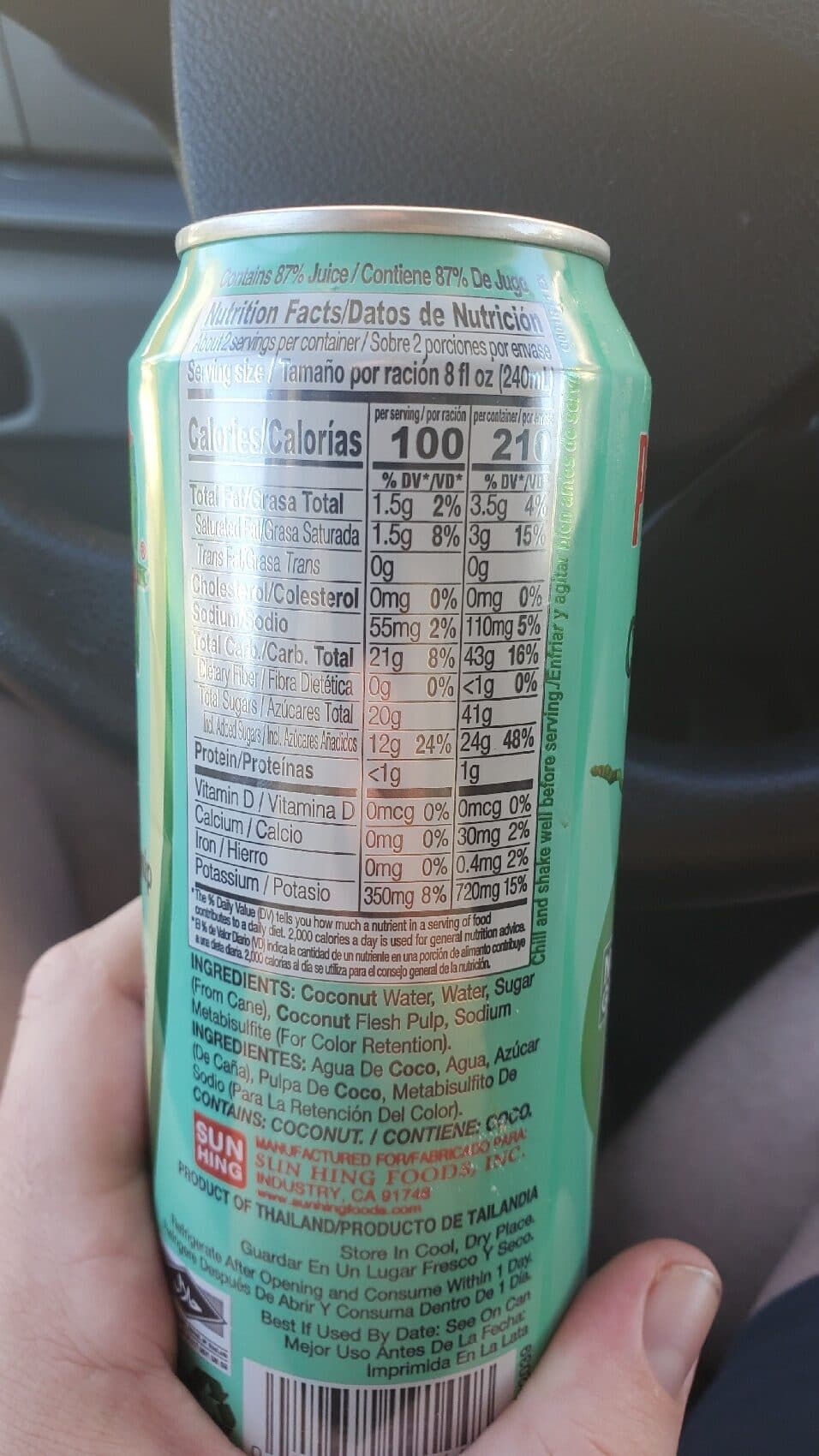 Parrot Coconut Water packshot