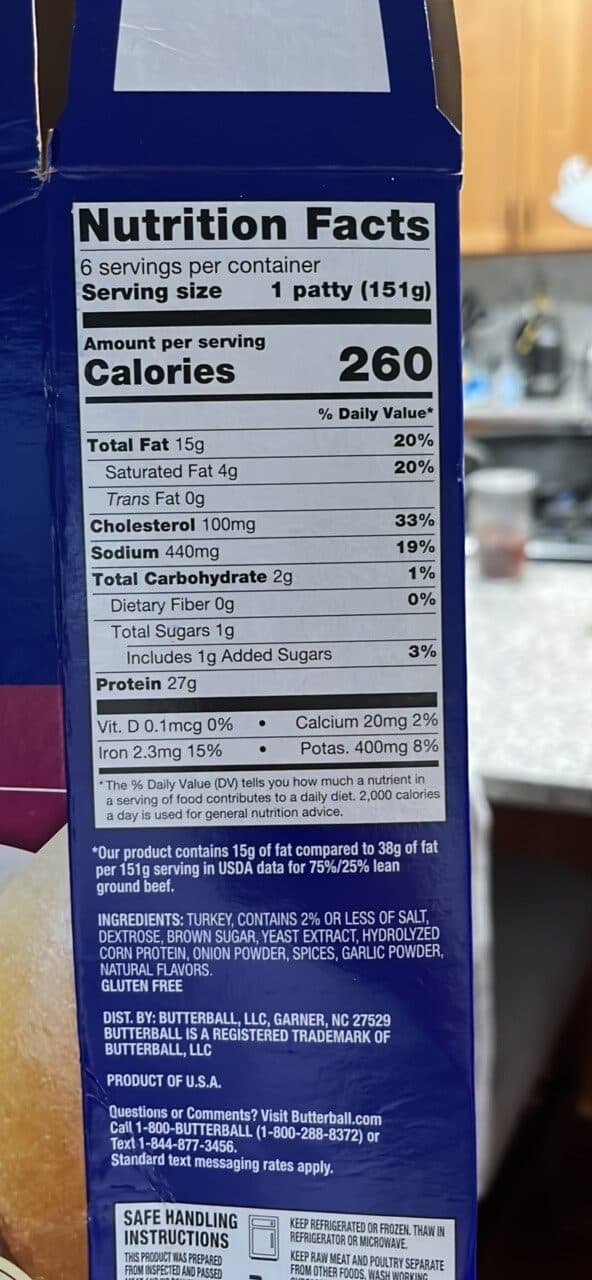 Butterball Turkey Burgers Sweet Onion Seasoned packshot