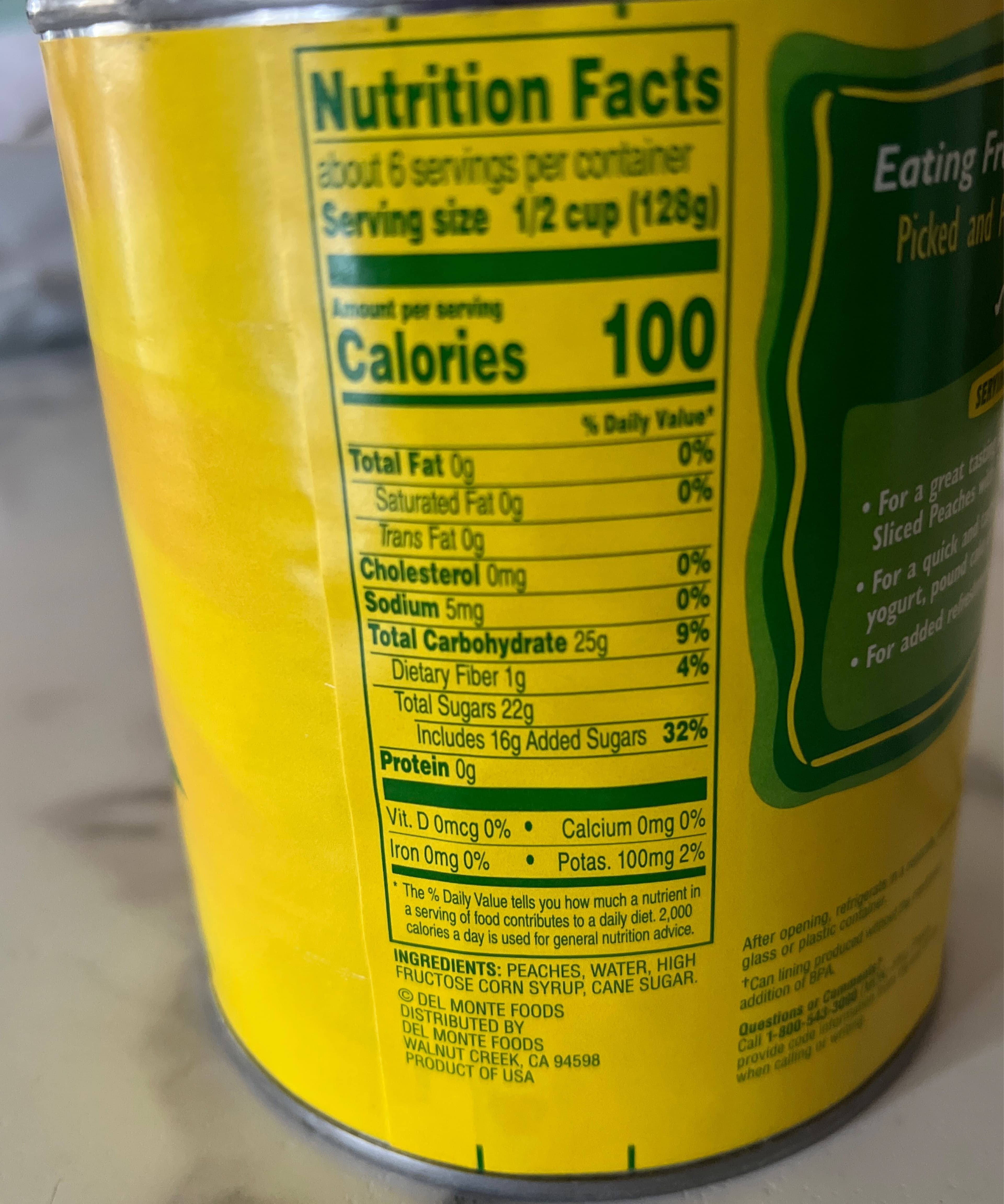 Del Monte Sliced Peaches In Heavy Syrup packshot