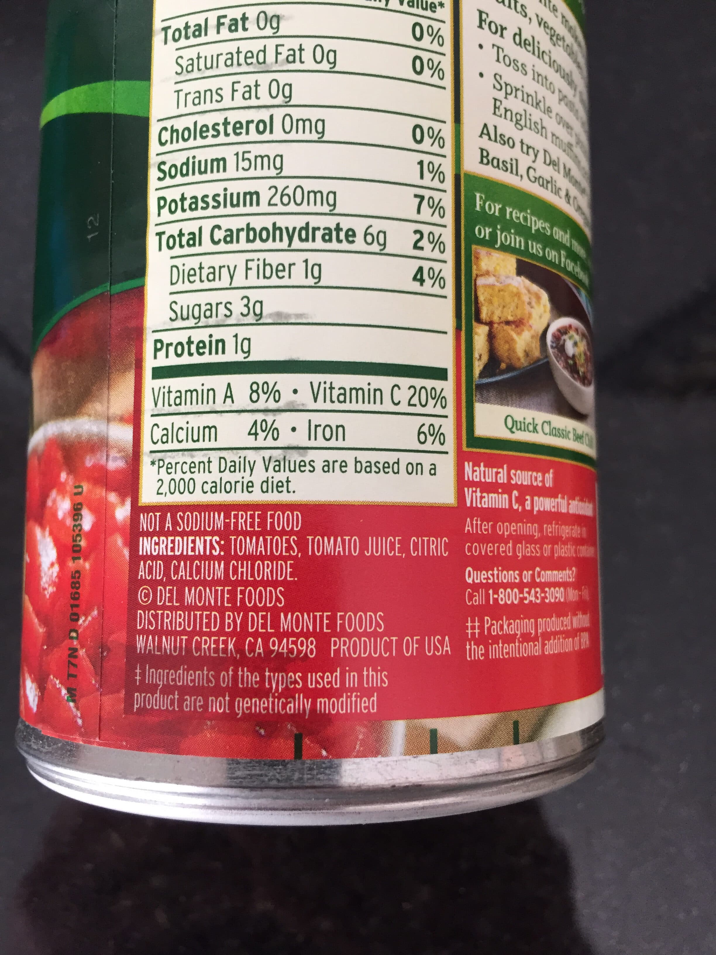 Del Monte Diced Tomatoes packshot