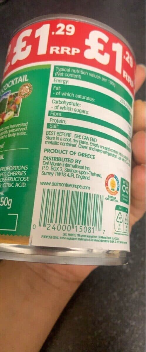 ARVID NORDQUIST NORGE AS Del Monte Fersken Halve Diet 400g packshot