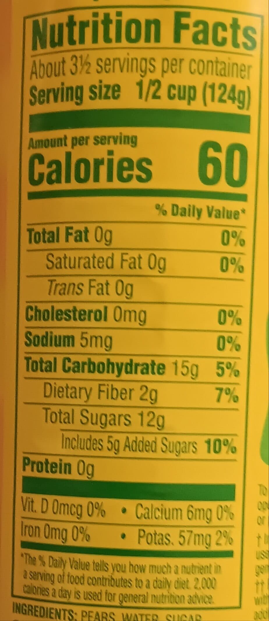 Del Monte Lite Sliced Pears packshot