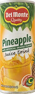 Del Monte Pineapple Juice Drink, Artificial Orange Flavor packshot