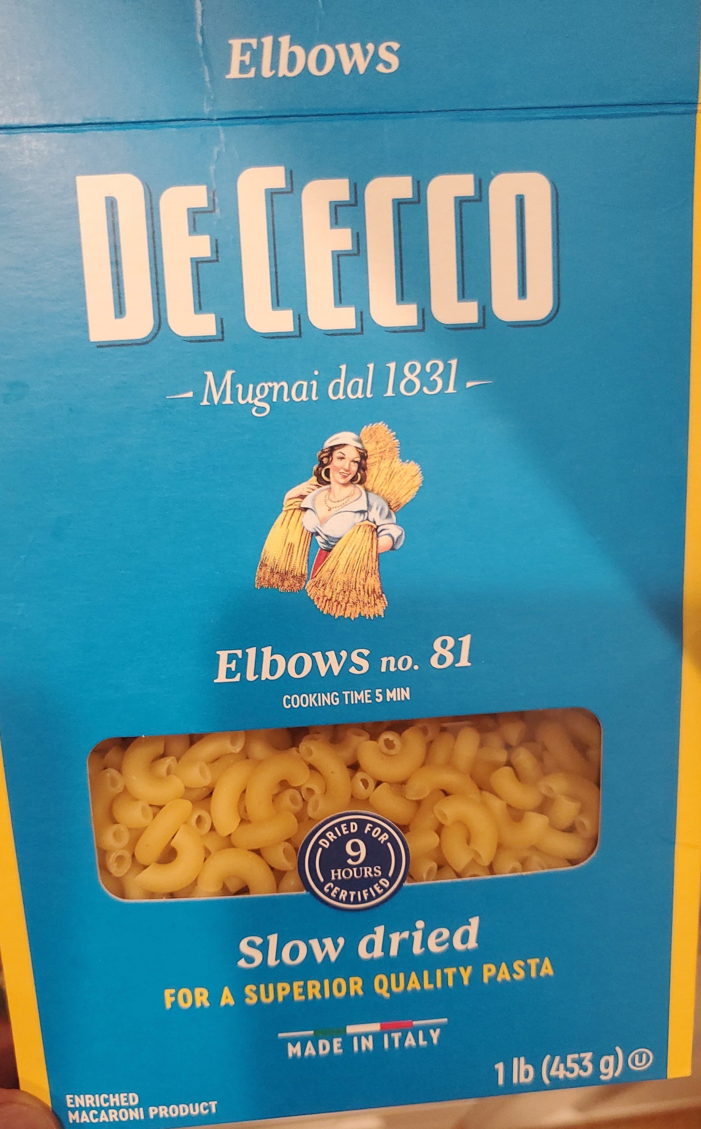 De Cecco Elbows no. 81 packshot